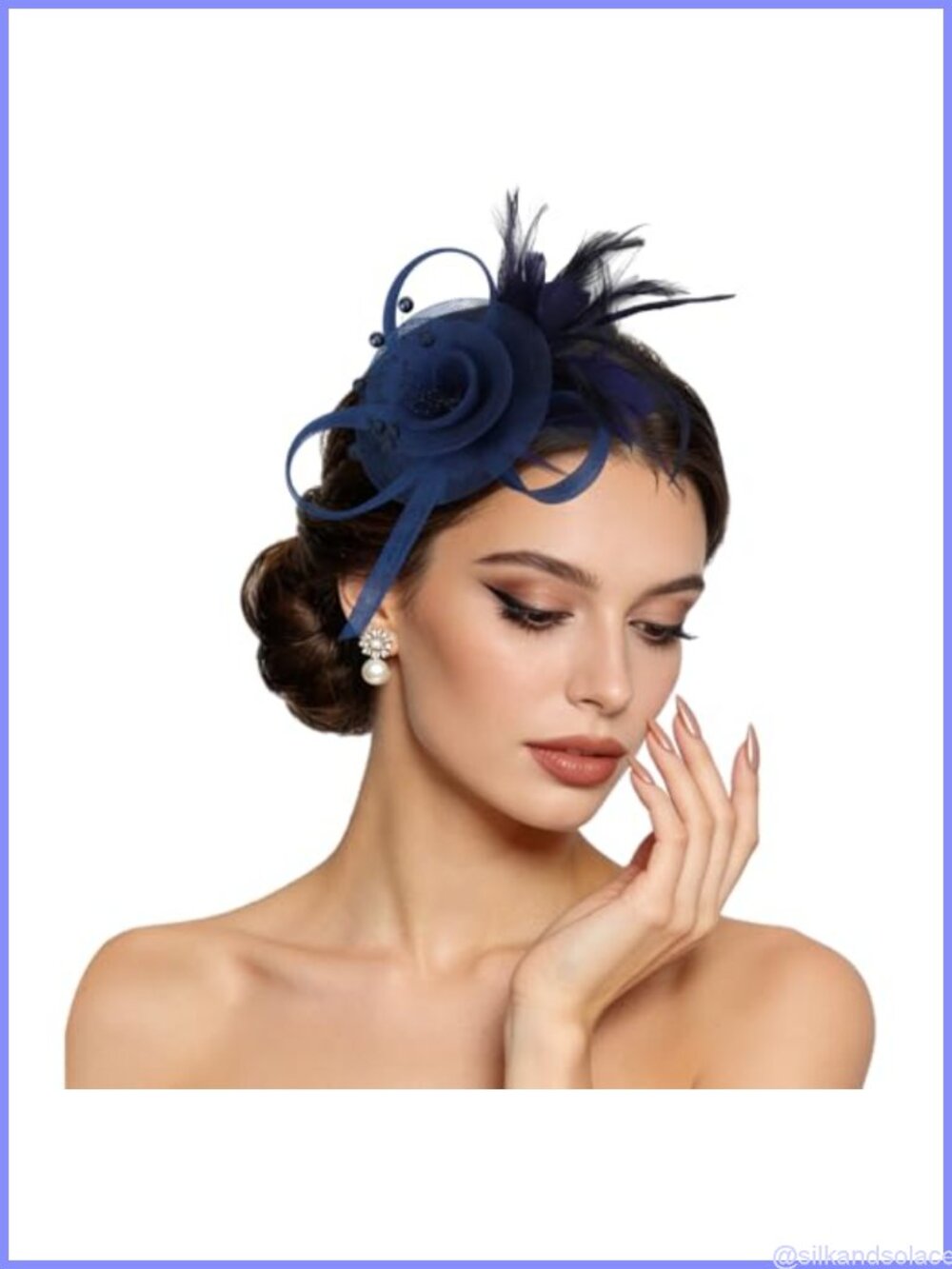Elegant Feather Mesh Fascinator Hat Headband Hair Clip Tea Party Derby